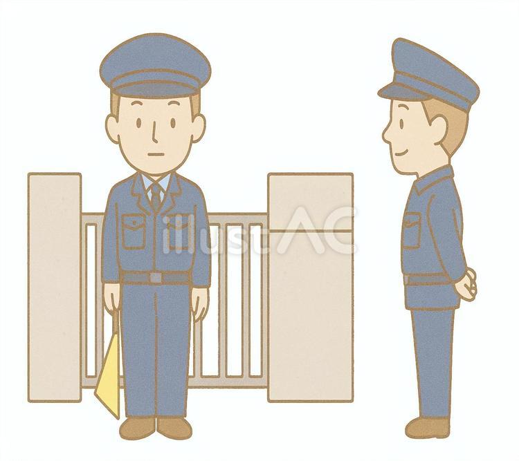学校の警備員 警備員,守衛,男性のイラスト素材
