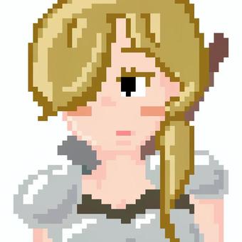 ドット絵の女の子8 ドット絵,ピクセルアート,戦士,鎧,ファンタジー,rpg,ゲーム,カッコイイ,女の子,女性のイラスト素材