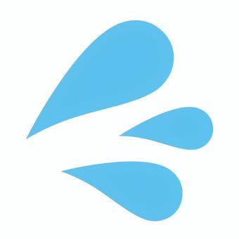 汗マーク（ライトブルー・3つ） 汗マーク,汗,水滴,3つ,ライトブルー,シンプル,焦る,慌てる,困る,ヒヤヒヤのイラスト素材