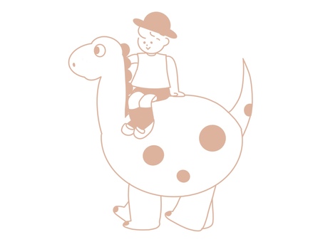 Illustration, dinosaur, boy, children, 