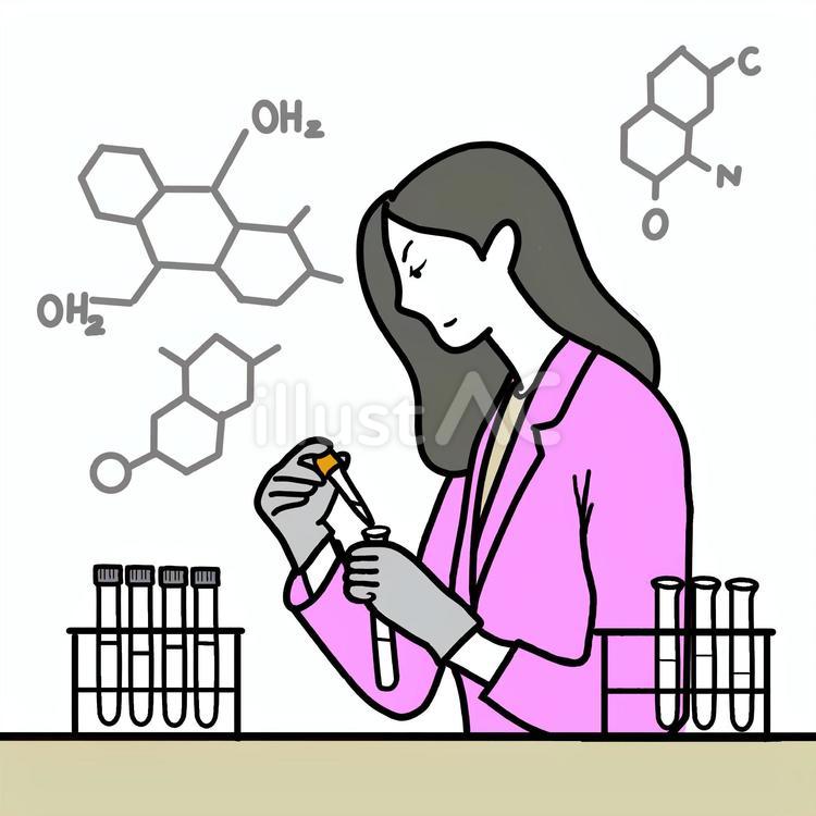 新薬の開発に取り組む女性２ 女性,新薬,開発のイラスト素材