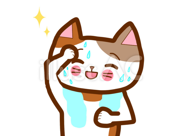 汗かき猫さん 汗,スポーツ,働くのイラスト素材