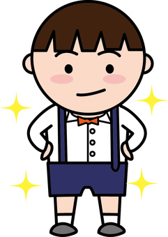 お坊ちゃま お坊ちゃま,蝶ネクタイ,おめかし,お金持ち,ポーズ,子供,男の子のイラスト素材