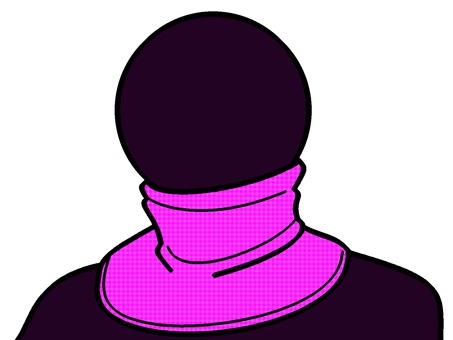 ネックウォーマーとピクトグラム『紫』 ネックウォーマー,ピクトグラム,首,着用,おしゃれ,衣類,暖かい,モチーフ,カラー,日用品のイラスト素材