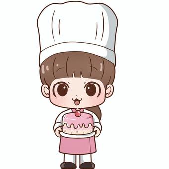 パティシエ かわいい,パティシエ,料理,お菓子,女の子,人物,コックのイラスト素材