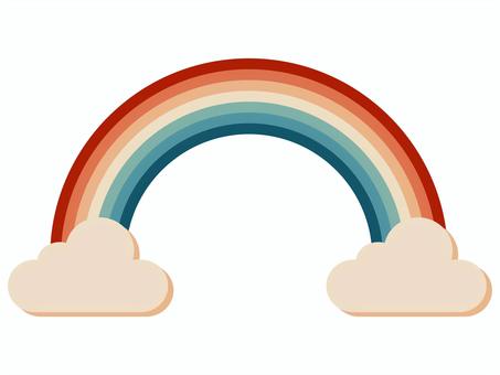 レトローカラーな虹と雲