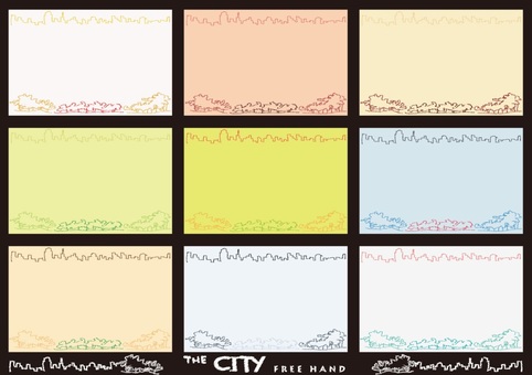 L-0014 カード：CITYハンド 建設,道路,街,インフラ,地図,枠,幾何学,メモ帳,オレンジ,フリーハンドのイラスト素材