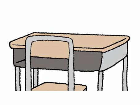 机 机 机,椅子,学校,手描き,挿絵,ワンポイント,素材,商用可,無料,フリーのイラスト素材