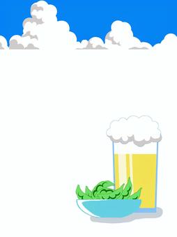 Illustration, beer, edamame, sake, JPG