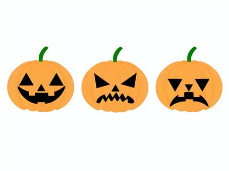 ジャックオランタン喜怒哀 かぼちゃ,秋,ハロウィン,10月,ジャックオランタン,イベント,おばけ,ホラー,シンプル,手書きのイラスト素材