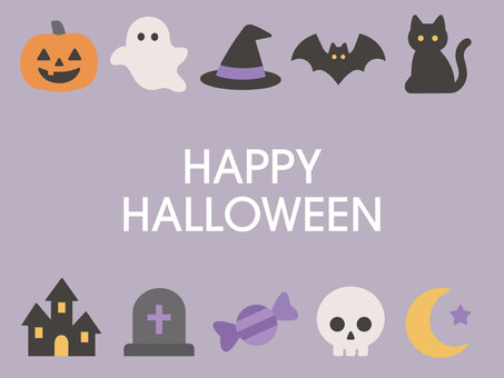 ハロウィンアイテムセット ガイコツ,カボチャ,ハロウィン,halloween,ハロウィーン,ハロウィンアイコン,アイコン,アイコンセット,セット,素材のイラスト素材