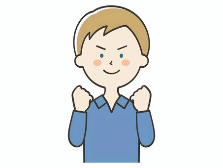 やる気いっぱいな白人男性 やる気いっぱいな白人男性 やる気,頑張る,元気,頑張ろう,応援,ガッツポーズ,向上心,ファイト,挑戦,努力のイラスト素材