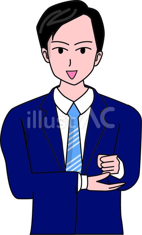 納得する男性 男性,若い,スーツのイラスト素材