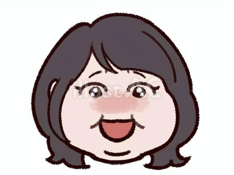 女性の顔イラスト3(感動) 女性,喜び,感動のイラスト素材