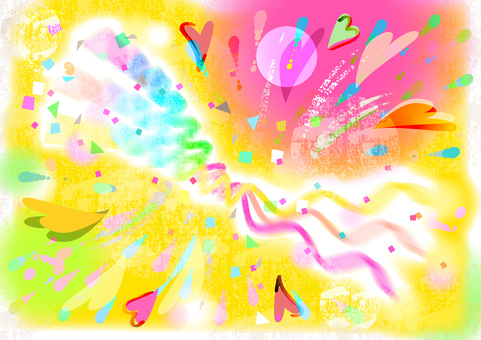 パーティーシーズン１ カラフル,ハート,紙吹雪,楽しい,陽気,華やか,賑わいのイラスト素材