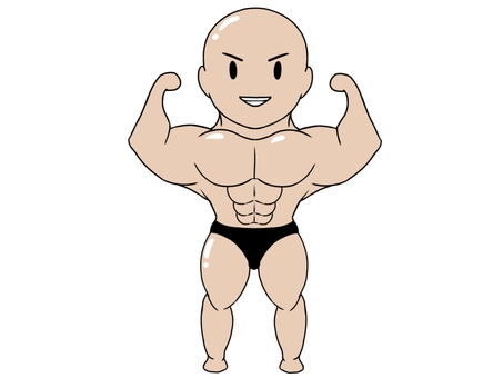 ボディビルダー（ポーズ1） ボディビルダー,筋肉,男性,マッチョ,ムキムキ,フィットネス,トレーニング,スポーツ,ポーズ,ダブルバイセップスのイラスト素材