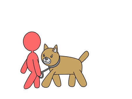 Illustration, dog, walk, a pet, JPG and PNG