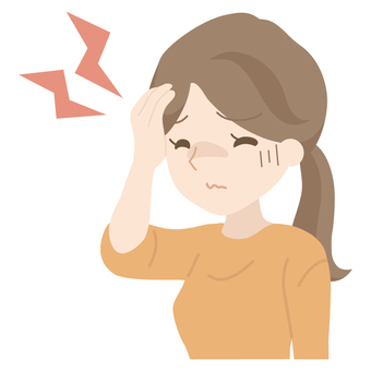 一個頭痛的女人, JPG, PNG 和 AI 一個頭痛的女人, 頭痛, 插圖, 女子, JPG, PNG 和 AI