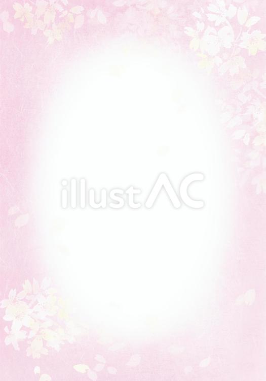 桜花イメージC（縦）　ピンク背景　水彩 桜,卒業式,フレームのイラスト素材