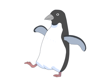 アデリーペンギン（歩く） ペンギン,アデリーペンギン,鳥,動物,南極,歩くのイラスト素材