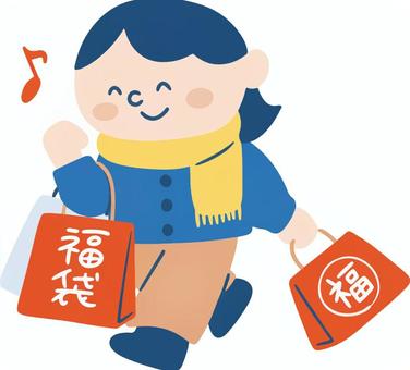 Illustration, lucky bag, happy bag, lunar month, 