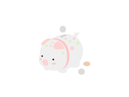貯金箱（豚）のミニマル 貯金箱,豚,カラー,貯金,ミニマルのイラスト素材