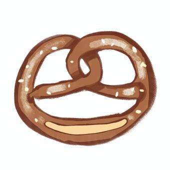 プレッツェル_やわらかタッチ プレッツェル,塩プレッツェル,ビール,オクトーバーフェスト,パン,ベーカリー,朝食,ドイツ,ヨーロッパ,ビアホールのイラスト素材
