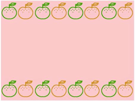 梨のフレ−ム 梨,なし,フレ−ム,ポストカード,メッセージカード,シンプル,ピンク,青梨,緑,赤梨のイラスト素材