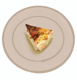 チーズケーキ チーズケーキ,ケーキ,カフェ,おやつ,おやつタイム,一息,休憩,休息,チーズ,バスクチーズケーキのイラスト素材