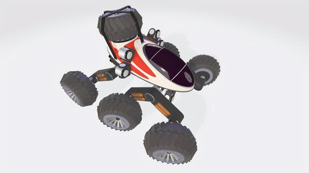 6ホイールオフロードラリーマシン⑤ オフロード,タイヤ,悪路,コックピット,ライト,予備タイヤ,ev,走行,ホイール,モーターのイラスト素材