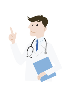 Pointing Boy Doctor 3, finger pointing, index finger, white background, JPG, PNG and AI