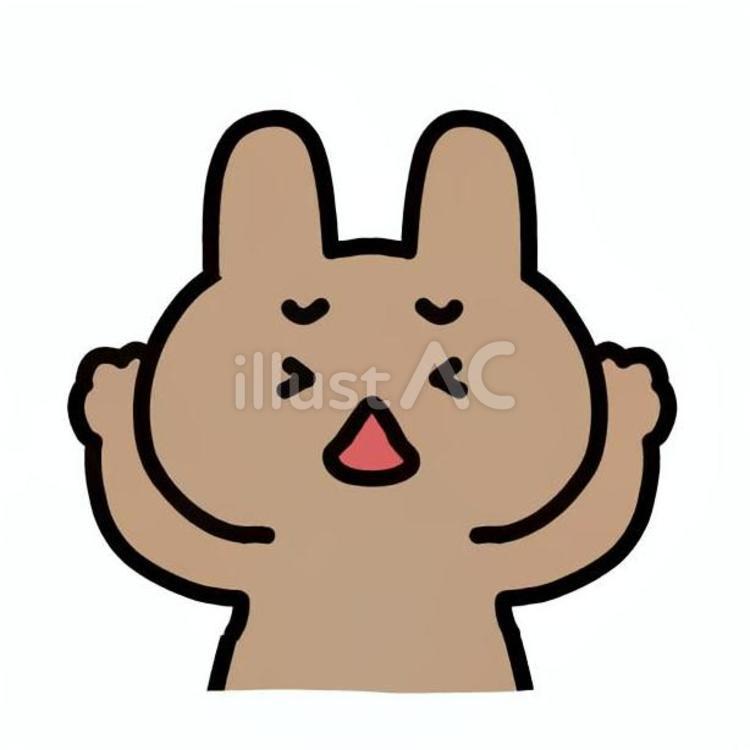 頭を抱えるうさぎ 猫,前足,顔のイラスト素材