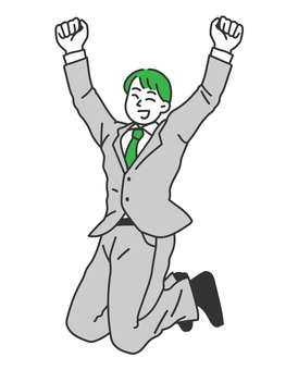 An office worker jumping with joy, , JPG, PNG and AI