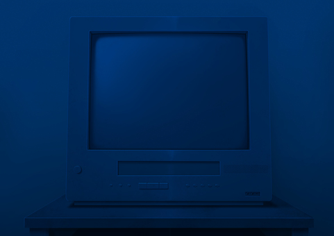 テレビデオ風イラスト　05 テレビデオ,テレビ,家電,レトロ,古い,リアル,夜,暗い,背景のイラスト素材