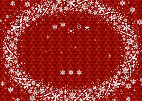 雪の結晶のクリスマスフレーム　文字なし2