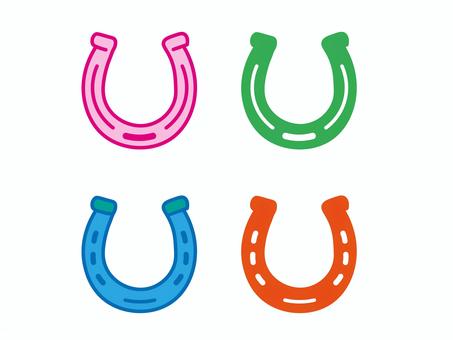 2026年度年賀状　馬のひづめ素材 年賀状,午年,馬,賀正,カラフル,ポップ,蹄のイラスト素材