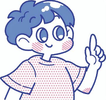 指をさす笑顔の男の子のイラスト 子ども,男の子,小学生,ポーズ,指さし,ポイント,教える,説明,児童,表情のイラスト素材