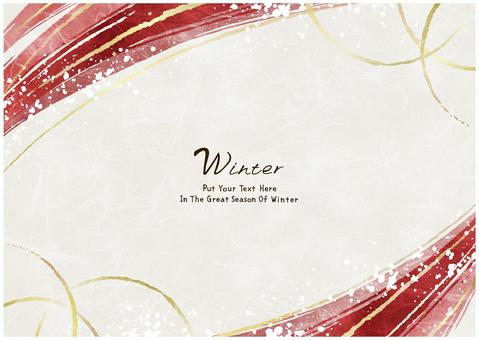 新春の毛筆フレーム027 毛筆,フレーム,新春,冬,和風,お正月,和,金,スプラッター,飛沫のイラスト素材