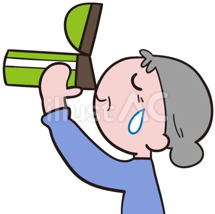 水筒で水分補給 水筒,水分補給,夏のイラスト素材