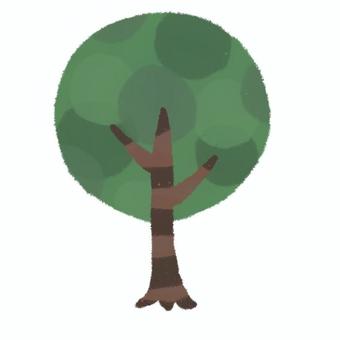 一本の木 手描き,水彩,木,植物,自然のイラスト素材