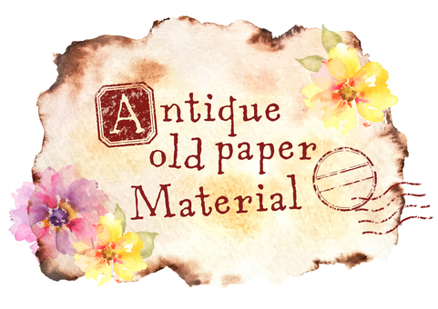 アンティークな古い紙＆スタンプ＿フレーム 古い紙,古紙,アンティーク,紙,ペーパー,フレーム,飾り枠,背景,ヴィンテージ,レトロのイラスト素材