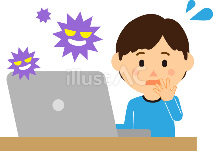 0063PC子供ウイルス コンピューター,ウイルス,感染のイラスト素材