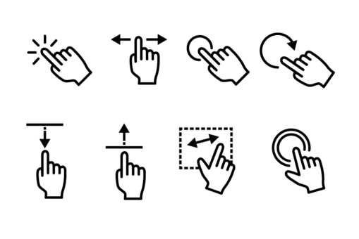 タブレット、スマホをタッチする指 タブレット、スマホをタッチする指 タップ,タッチ,指,クリック,アイコン,スマホ,スワイプ,スライドのイラスト素材