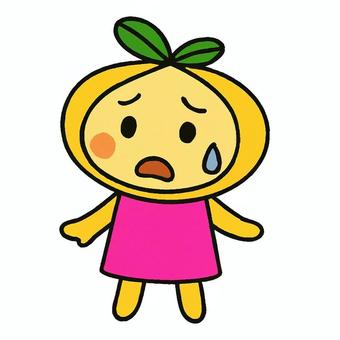 みかんちゃん　困り顔焦り顔　顔つき体つき みかん,みきこえほん,顔つき,体つき,女の子,かわいい,困り顔,焦り顔のイラスト素材