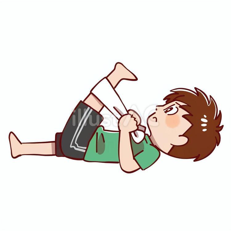 もも裏のストレッチをしている男性 もも裏,ストレッチ,ハムストリングスのイラスト素材