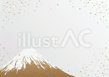 金色の和風の富士山