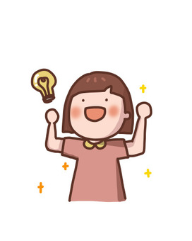 ひらめきを受けてやる気満々になる、女の子 閃き,インスピレーション,やる気,決意,ガッツポーズ,使命感,頑張る,頑張り,表彰,気付きのイラスト素材