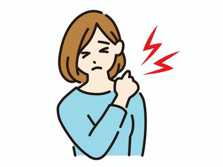 肩こり　若い女性-カラー 肩こり,若い,女性,肩,痛い,整形外科,整体,接骨院のイラスト素材