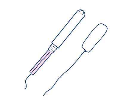 タンポン 生理用品,タンポン,衛生用品,生理,女性,月経,手描き,医療のイラスト素材