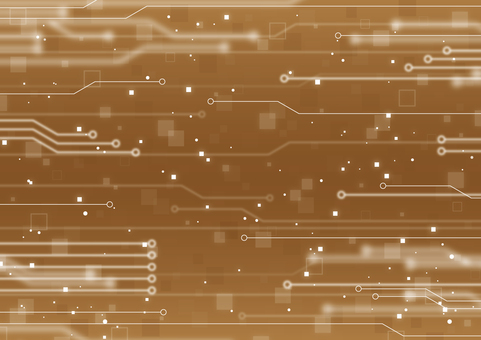 電子回路のゴールドのサイバー背景素材 デジタル,サイバー,テクノロジー,電子回路,基盤,光,ライン,ゴールド,背景のイラスト素材